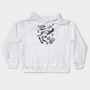 Dinosaur Bones (Gray) Kids Hoodie